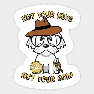 Not your keys not your coin - white dog Sticker